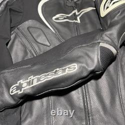 Alpinestars Jaws Airflow Jacket Mens 48 Leather Motorcycle Padded Black Logo
