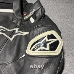 Alpinestars Jaws Airflow Jacket Mens 48 Leather Motorcycle Padded Black Logo