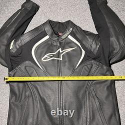 Alpinestars Jaws Airflow Jacket Mens 48 Leather Motorcycle Padded Black Logo