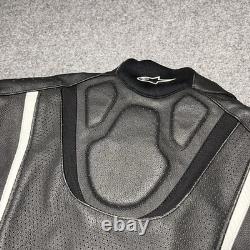 Alpinestars Jaws Airflow Jacket Mens 48 Leather Motorcycle Padded Black Logo