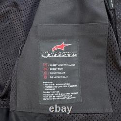 Alpinestars Men's Size 44 Cowhide Leather Motorcycle Jacket Full Zip Blue Black