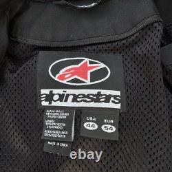 Alpinestars Men's Size 44 Cowhide Leather Motorcycle Jacket Full Zip Blue Black