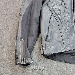 Alpinestars Mens Leather Riding Motorcycle Jacket 42 Black Armor Heavy Full Zip