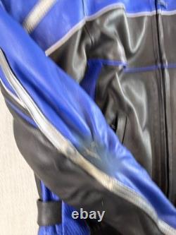 Alpinestars Motorcycle Jacket Size XL Blue Black Leather Racing
