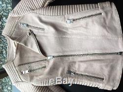 Anine Bing Classic Leather Jacket Nude Size Small
