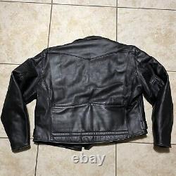 Appalachian Leatherworks Thinsulate Black Leather Motorcycle Jacket Mens XL 4480