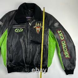 Arctic Cat Leather Jacket Large Men Black Full Zip Scotchlite 3m Thinsulate Used