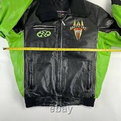 Arctic Cat Leather Jacket Large Men Black Full Zip Scotchlite 3m Thinsulate Used