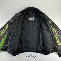 Arctic Cat Leather Jacket Large Men Black Full Zip Scotchlite 3m Thinsulate Used