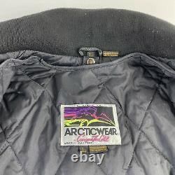Arctic Cat Leather Jacket Large Men Black Full Zip Scotchlite 3m Thinsulate Used