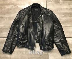 Argentina Made Leather Motorcycle Biker Riding Chopper Mens Jacket Coat Sm Vtg