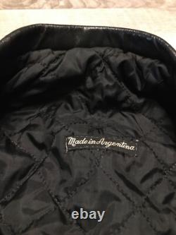 Argentina Made Leather Motorcycle Biker Riding Chopper Mens Jacket Coat Sm Vtg