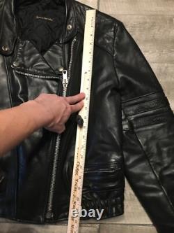 Argentina Made Leather Motorcycle Biker Riding Chopper Mens Jacket Coat Sm Vtg