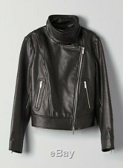 Aritzia Babaton Black Leather Moto Jacket, Large, Used Once