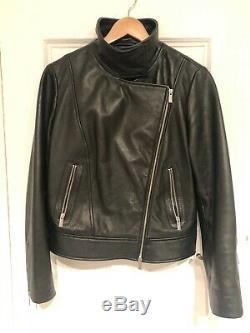 Aritzia Babaton Black Leather Moto Jacket, Large, Used Once