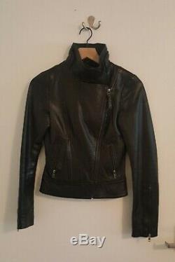 Aritzia Kenya Mackage black leather jacket XXS, barely used, black interior