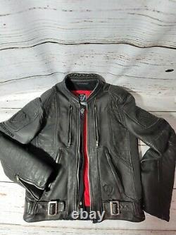 Arlen Ness Bikewear Motorcycle Black Heavyweight Leather Jacket Men's Size S