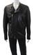 Armani Collezioni Mens Leather Full Zip Lined Motorcycle Jacket Black Size 44