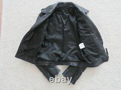 Auth. 2009 BALENCIAGA lambskin leather moto jacket dark navy blue black zips 38