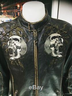 (Authentic)Affliction Shredded Limited 1661/2000 Leather Jacket Very Rare