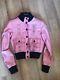 Authentic Gucci Madonna Pink Leather Biker Jacket Size 42 S