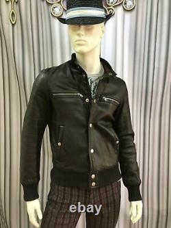 Authentic Gucci leather bomber jacket web