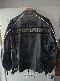 Authentic Harley Davidson Mens PASSING LINK Distressed Leather Riding Jacket 3X