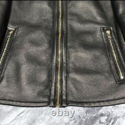 Authentic ZARA Black Faux Shearling Jacket Motorcycle Style Pre Owned Excellent