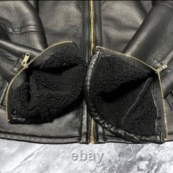 Authentic ZARA Black Faux Shearling Jacket Motorcycle Style Pre Owned Excellent