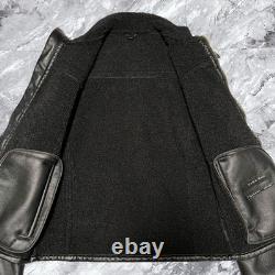 Authentic ZARA Black Faux Shearling Jacket Motorcycle Style Pre Owned Excellent