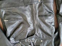 Aviakit Lewis Leathers Black Leather Motorcycle Jacket Large