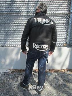 Aviakit Lewis Lightning No 391 Triumph Rockers Leather Jacket Size 46 Custom