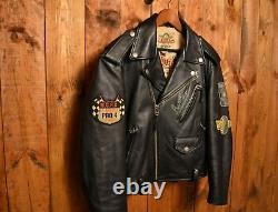 Avirex USA Perfecto Rare Riders Cafe Racer Motorcycle Biker Leather Jacket 44-l