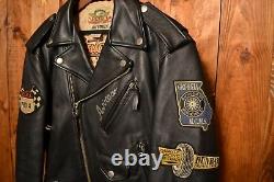 Avirex USA Perfecto Rare Riders Cafe Racer Motorcycle Biker Leather Jacket 44-l