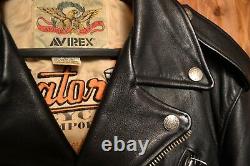 Avirex USA Perfecto Rare Riders Cafe Racer Motorcycle Biker Leather Jacket 44-l