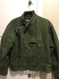 Awesome C50 Swedish 60's Vintage Motorcycle Military Bomber Lines Jacket Sz. L