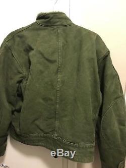 Awesome C50 Swedish 60's Vintage Motorcycle Military Bomber Lines Jacket Sz. L