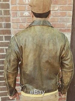Awesome R. B. C Vintage 100% Steerhide Leather Motorcycle Jacket Size XL Mad Max
