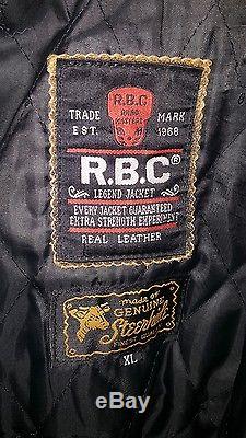 Awesome R. B. C Vintage 100% Steerhide Leather Motorcycle Jacket Size XL Mad Max