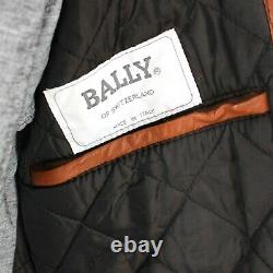 BALLY Of Switzerland Brown Orange Leather Jacket Belted Zip Up Coat XXL XL