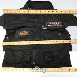 BARBOUR International Cincinnati Steve McQueen Wax Waxed Jacket Black Small S XS