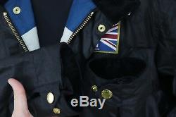 BARBOUR UNION JACK INTERNATIONAL JACKET AW 17 size XL Waxed Cotton Biker Belted