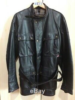 BELSTAFF Leather Jacket PANTHER Black XL must have No logo series IMMACULATE