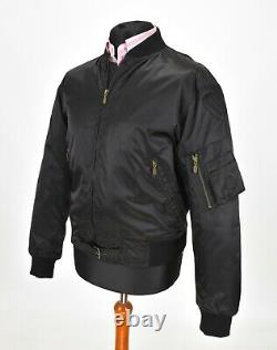 BELSTAFF Men's Nylon Bomber Jacket Black Label Belted Waist Block Colour Size M