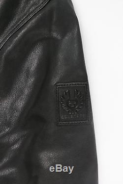 BELSTAFF Mens Black Leather Gransden Motorcycle Jacket Size EU 56 US 46 $1295