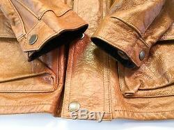BELSTAFF PANTHER Brown Cognac Leather Jacket Size EU 44 UK Medium Chest M Rare
