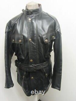 BELSTAFF PANTHER HEAVY LEATHER MOTORCYCLE JACKET SIZE XL MALLONETTI ERA, 26 ptp