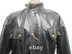 BELSTAFF PANTHER HEAVY LEATHER MOTORCYCLE JACKET SIZE XL MALLONETTI ERA, 26 ptp