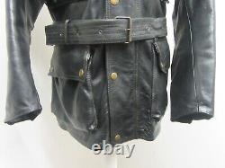 BELSTAFF PANTHER HEAVY LEATHER MOTORCYCLE JACKET SIZE XL MALLONETTI ERA, 26 ptp