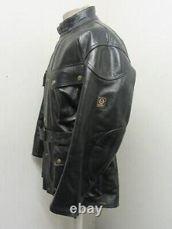 BELSTAFF PANTHER HEAVY LEATHER MOTORCYCLE JACKET SIZE XL MALLONETTI ERA, 26 ptp